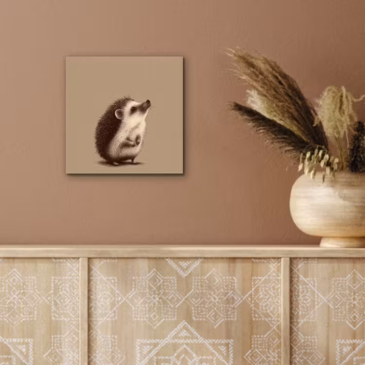 Aluminium schilderij - Egel - Snuitje - Bruin - Stekels — 5