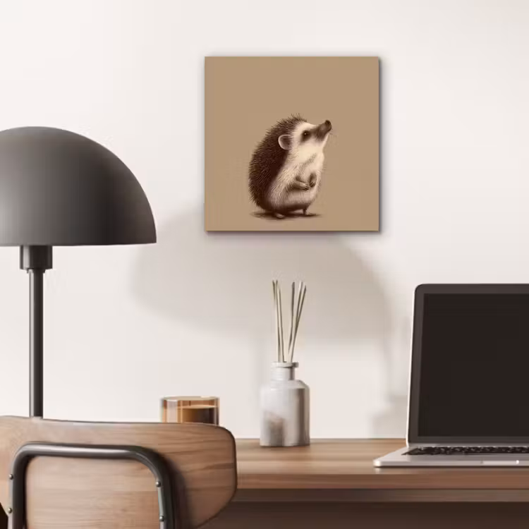 Aluminium schilderij - Egel - Snuitje - Bruin - Stekels — 6
