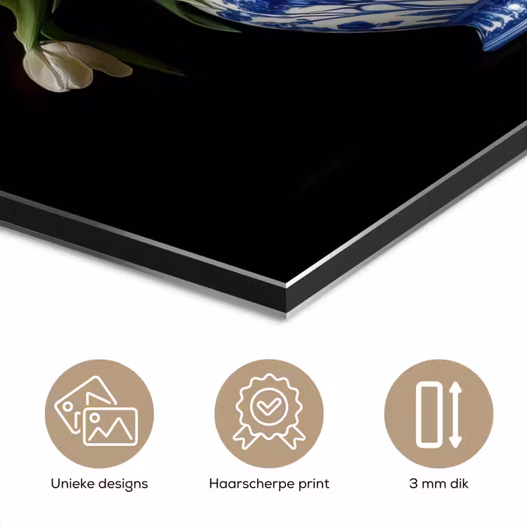 Aluminium schilderij - Geel - Tulpen - Vaas - Bloemen — 7