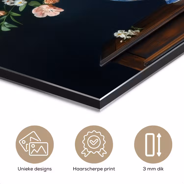 Aluminium schilderij - Hout - Vaas - Kleuren - Bloemen — 7