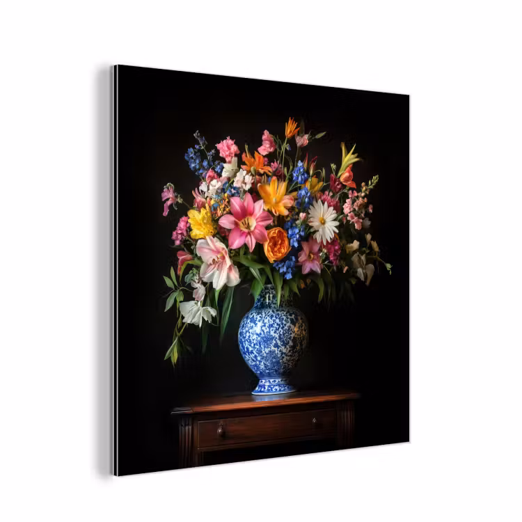 Aluminium schilderij - Kleur - Vaas - Bloemen - Boeket — 1
