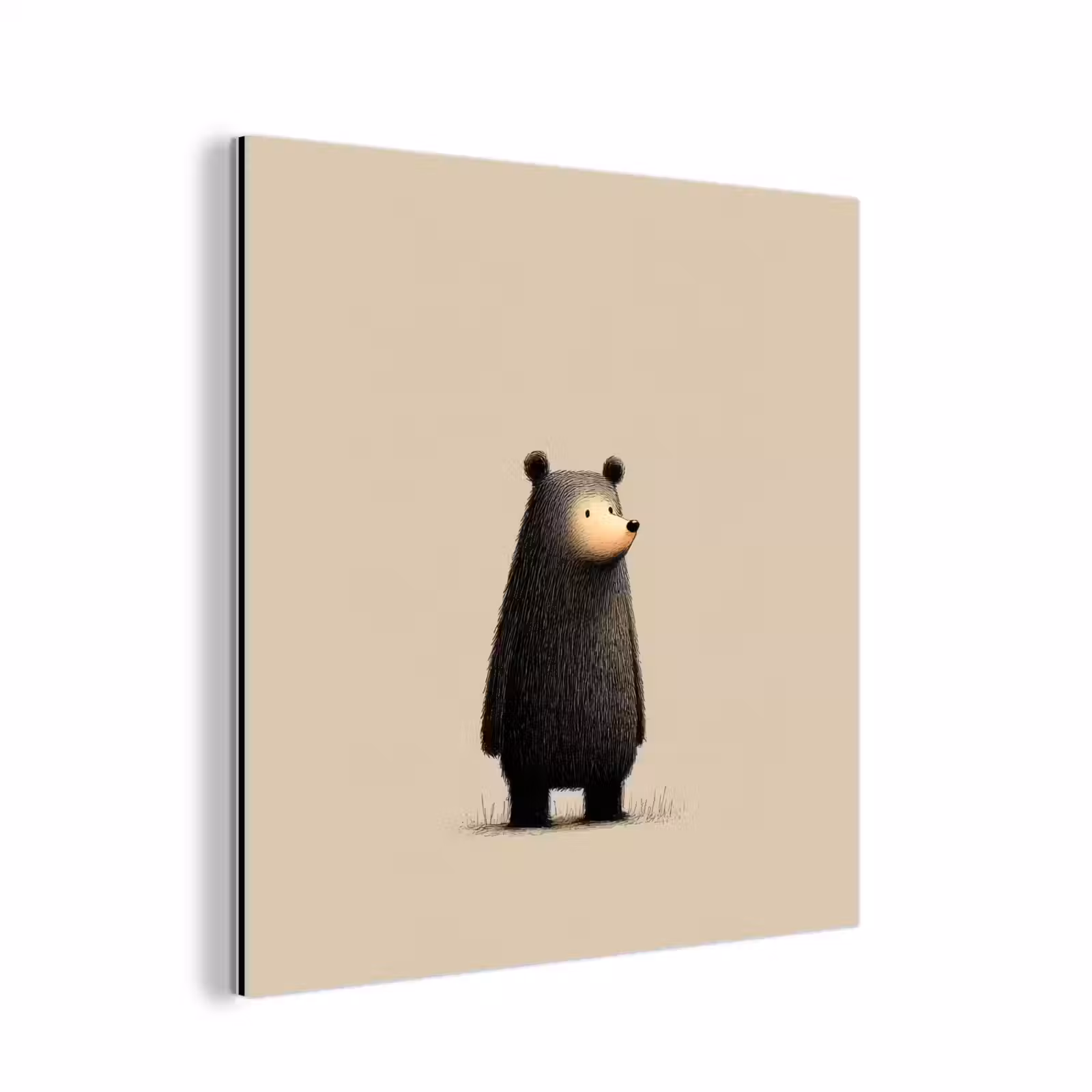 Aluminium schilderij - Beer - Donkerbruin - Minimalistisch — 1