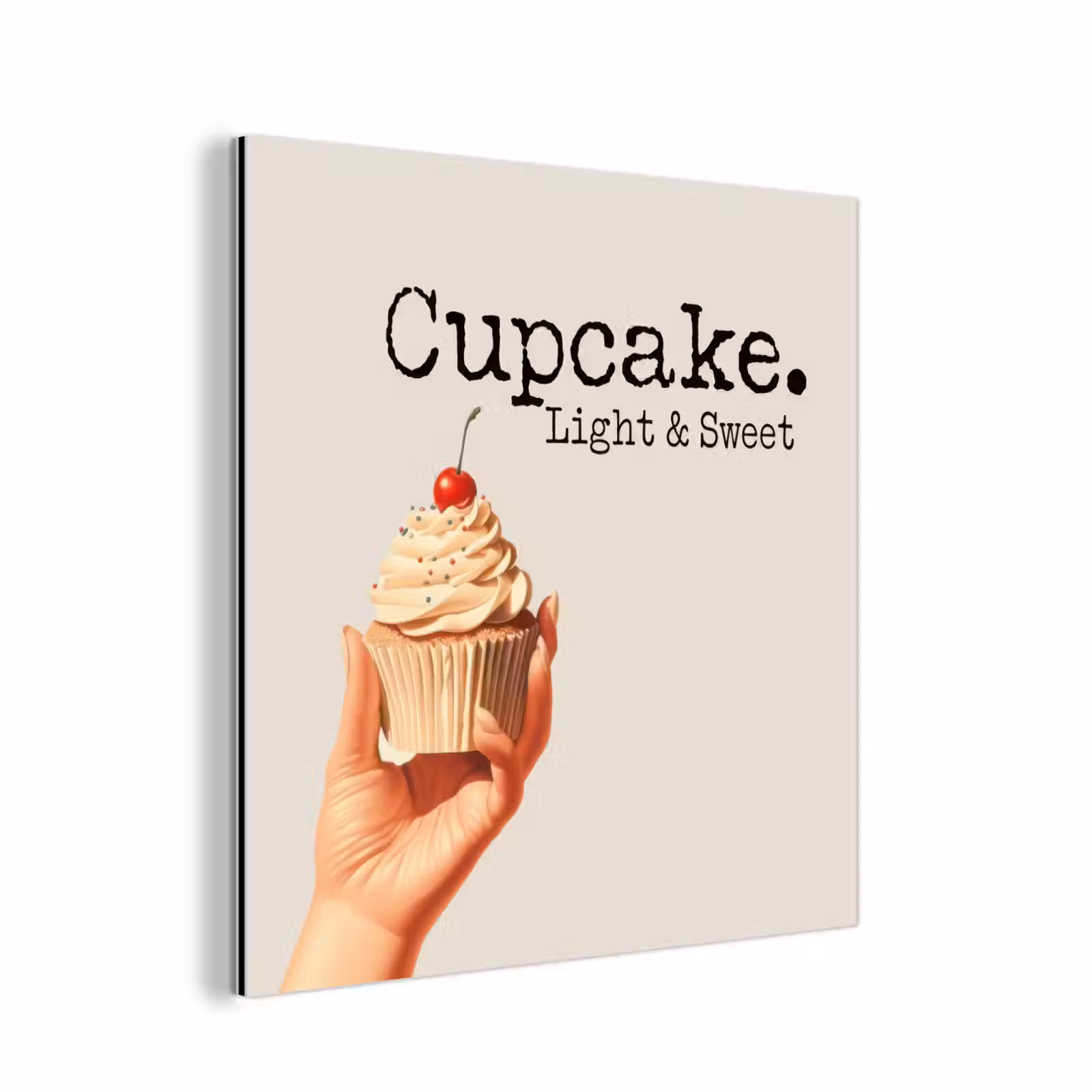 Aluminium schilderij - Cupcake - Zoet - Kers — 1