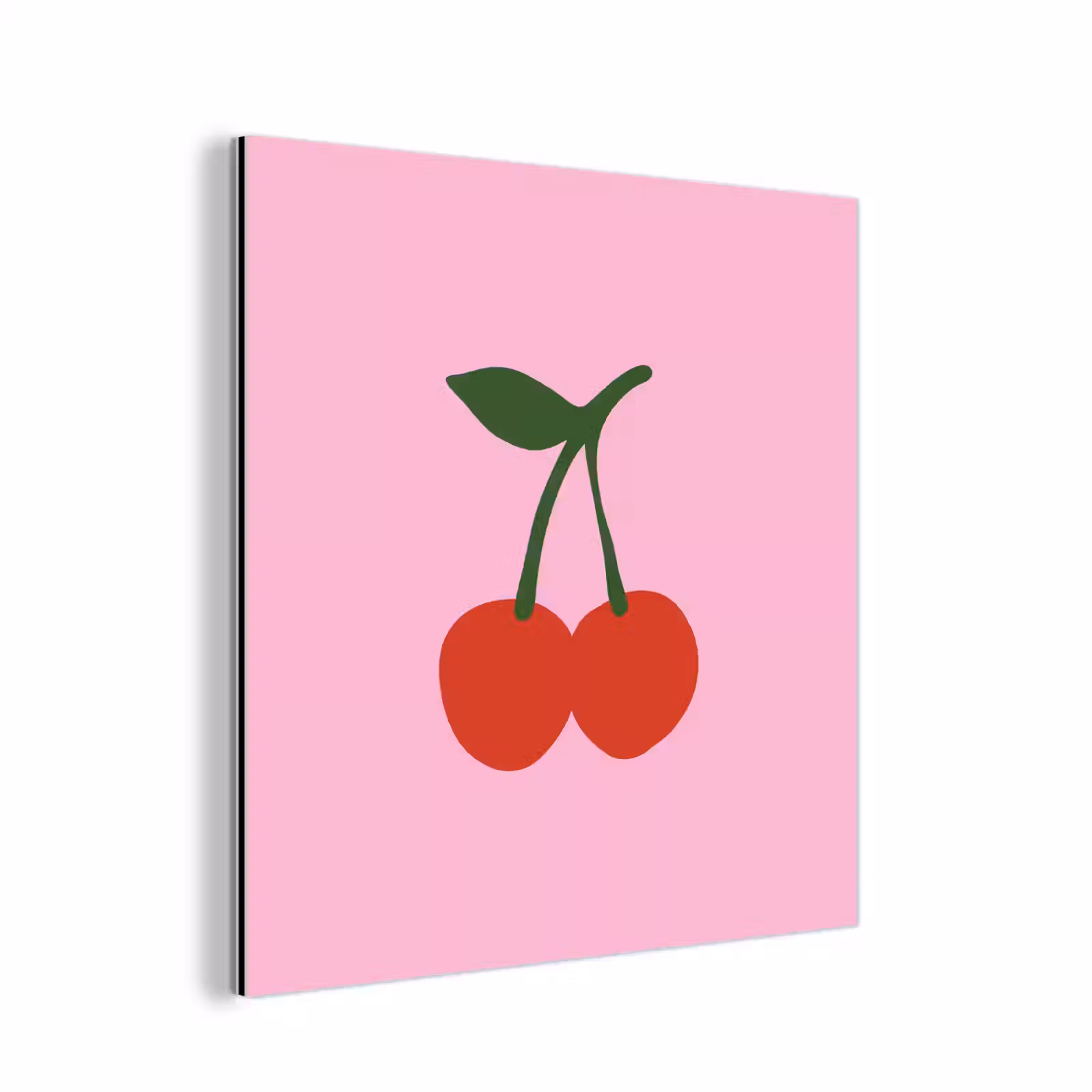 Aluminium schilderij - Kersen - Roze - Illustratie — 1