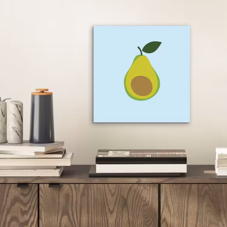 Aluminium schilderij - Avocado - Illustratie - Groene - Vrucht — 2
