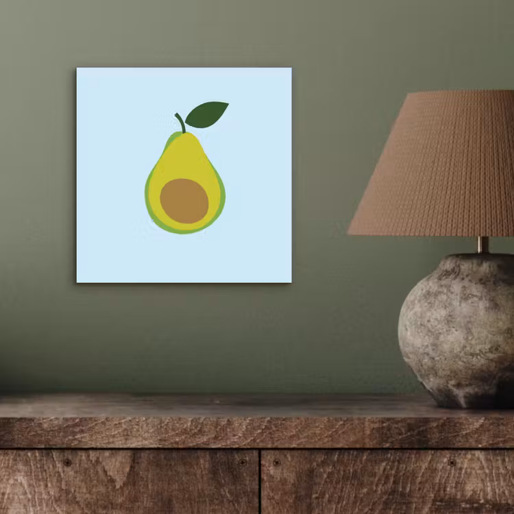 Aluminium schilderij - Avocado - Illustratie - Groene - Vrucht — 3