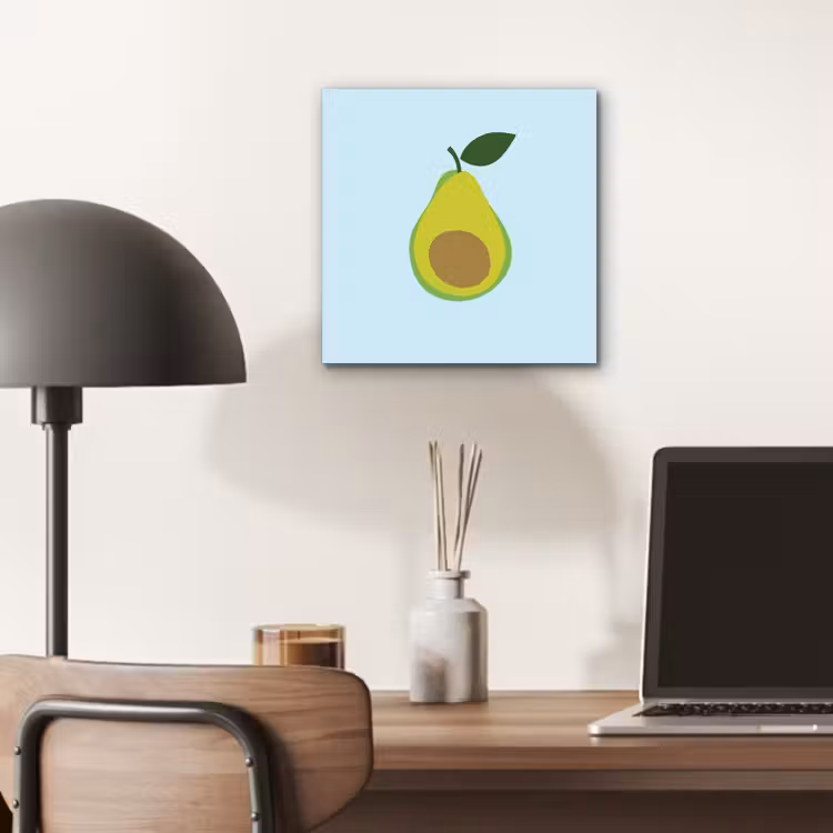 Aluminium schilderij - Avocado - Illustratie - Groene - Vrucht — 6
