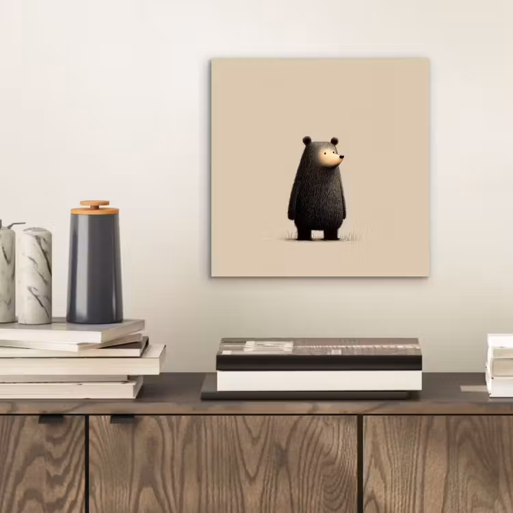 Aluminium schilderij - Beer - Donkerbruin - Minimalistisch — 2