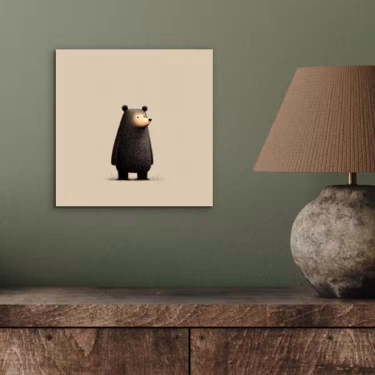 Aluminium schilderij - Beer - Donkerbruin - Minimalistisch — 3