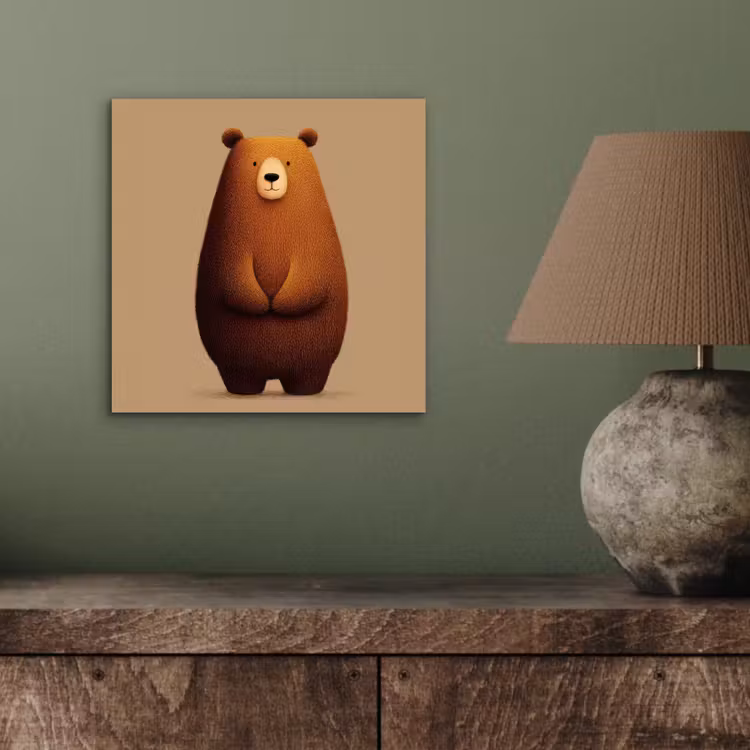 Aluminium schilderij - Beer - Minimalistisch - Bruin — 3