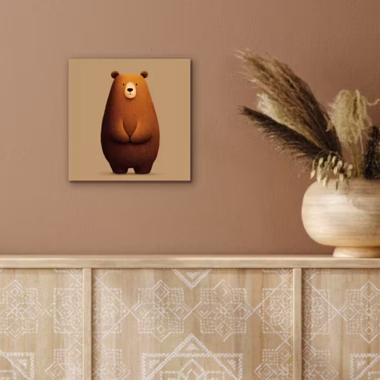 Aluminium schilderij - Beer - Minimalistisch - Bruin — 5