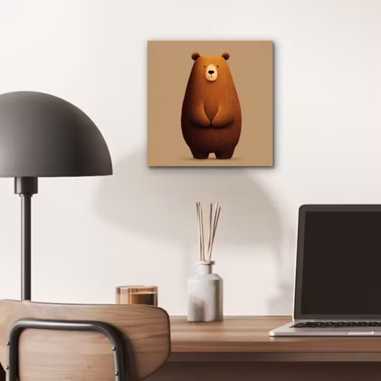 Aluminium schilderij - Beer - Minimalistisch - Bruin — 6