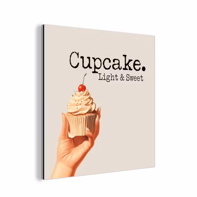 Aluminium schilderij - Cupcake - Zoet - Kers — 1