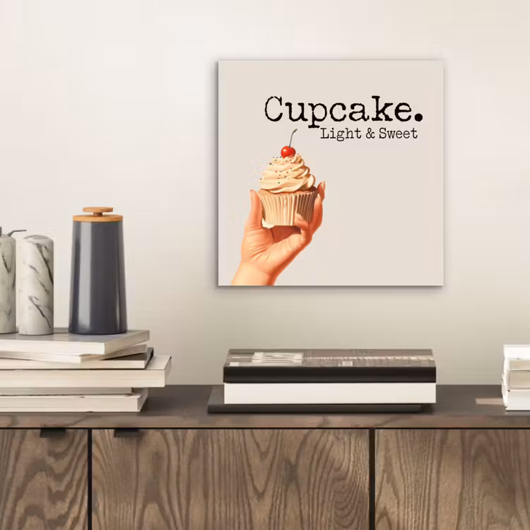 Aluminium schilderij - Cupcake - Zoet - Kers — 2
