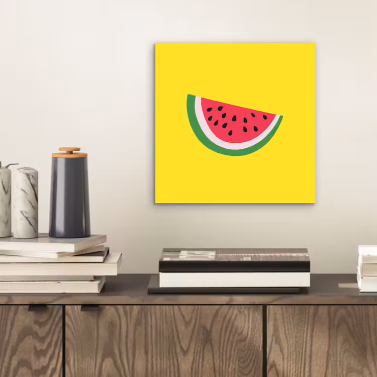 Aluminium schilderij - Fruit - Watermeloen - Geel — 2