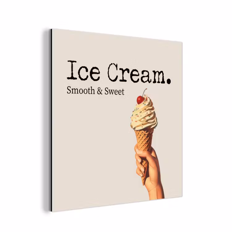 Aluminium schilderij - Ice cream - Softijs - Kleurrijk - Kers — 1