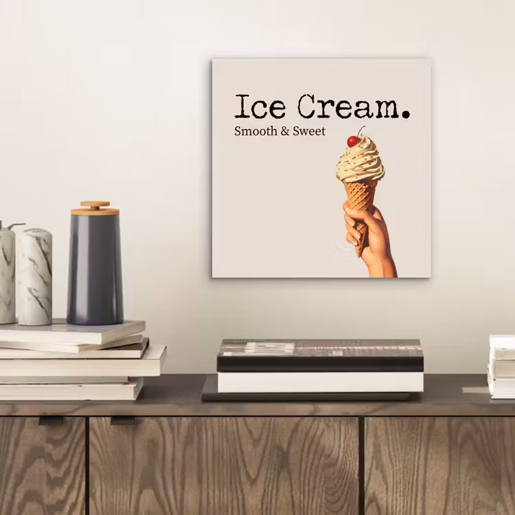 Aluminium schilderij - Ice cream - Softijs - Kleurrijk - Kers — 2