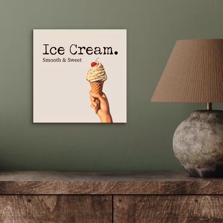 Aluminium schilderij - Ice cream - Softijs - Kleurrijk - Kers — 3
