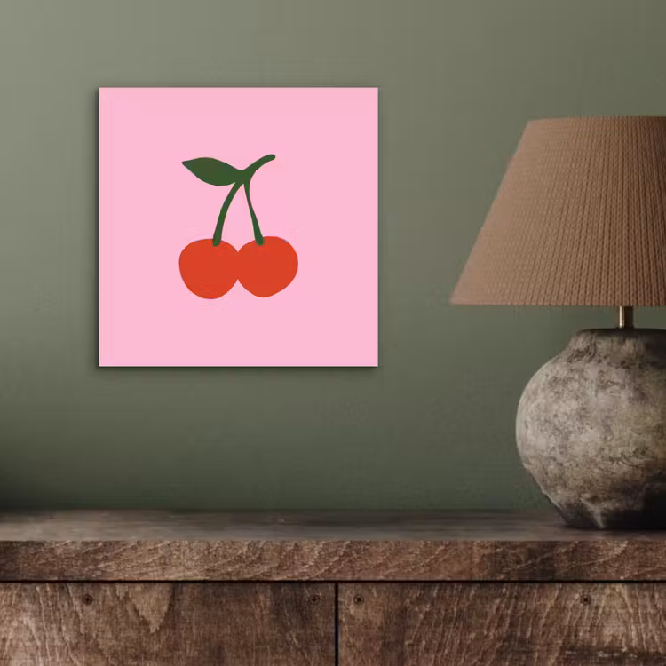 Aluminium schilderij - Kersen - Roze - Illustratie — 3