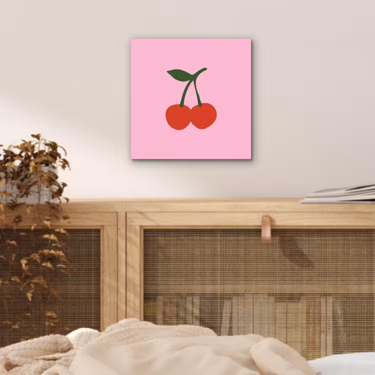 Aluminium schilderij - Kersen - Roze - Illustratie — 4