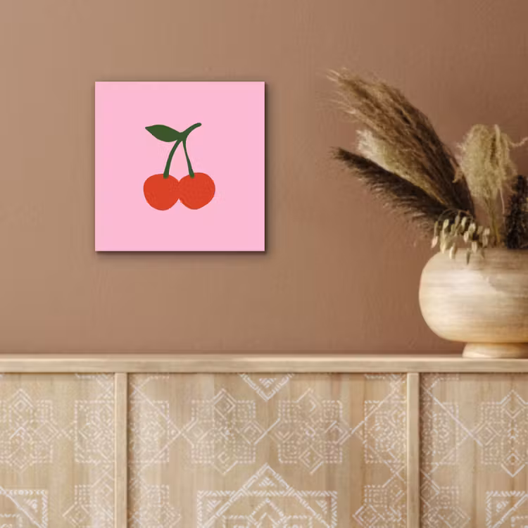 Aluminium schilderij - Kersen - Roze - Illustratie — 5