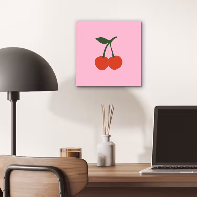 Aluminium schilderij - Kersen - Roze - Illustratie — 6