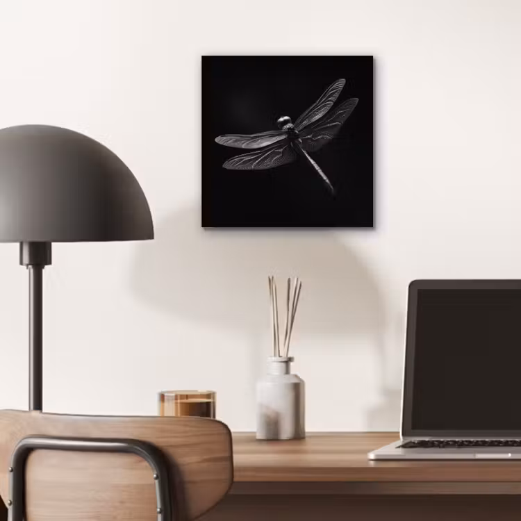 Aluminium schilderij - Libelle - Dieren - Zwart - Insect — 6