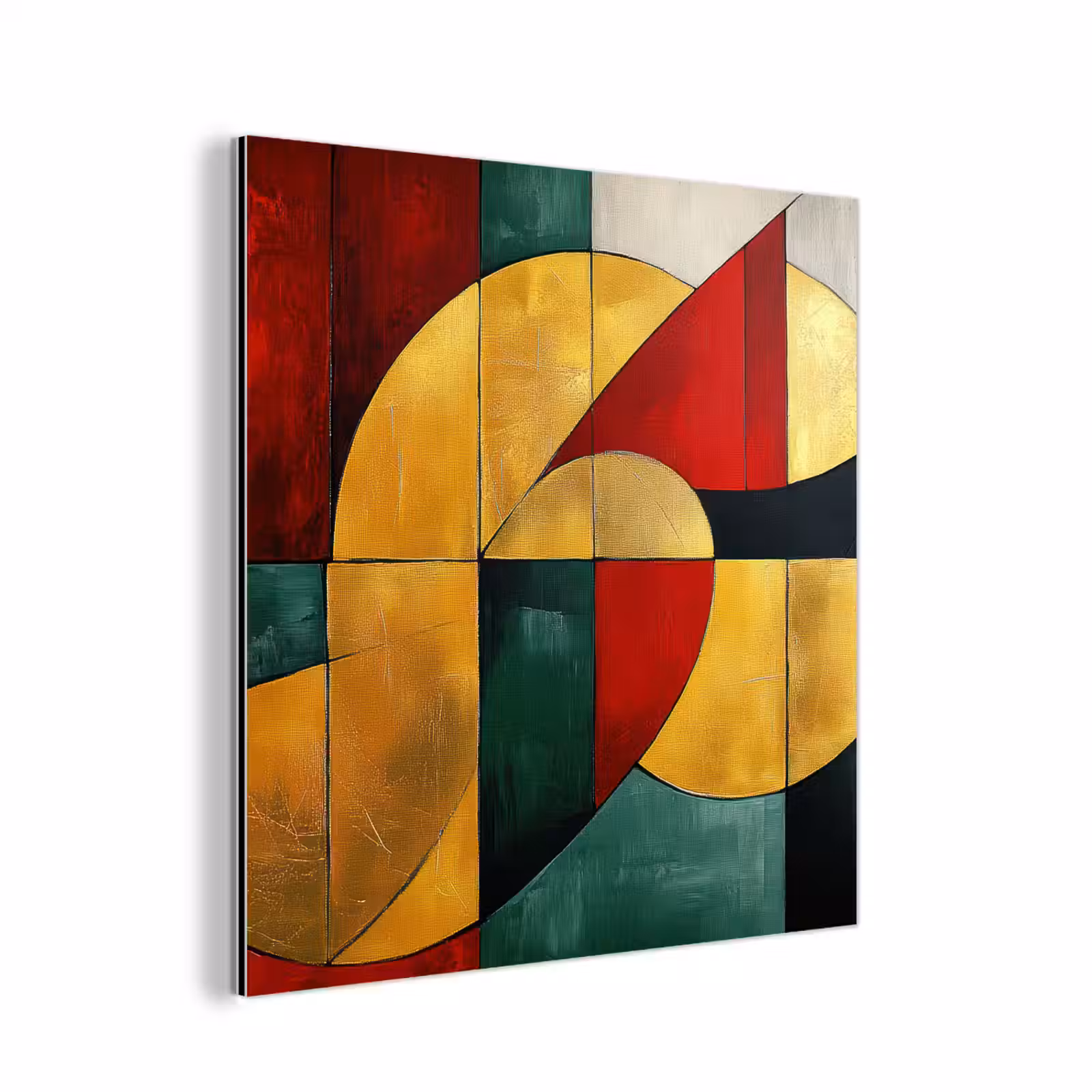 Aluminium schilderij - Abstract - Kerst - Goud - Rood - Groen — 1