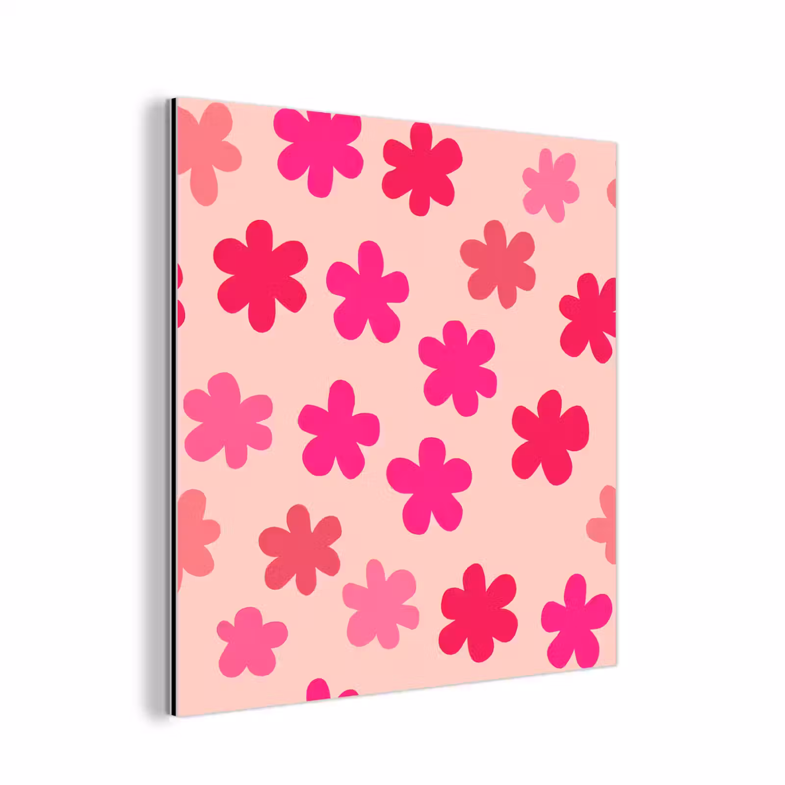 Aluminium schilderij - Bloemen - Patroon - Roze — 1