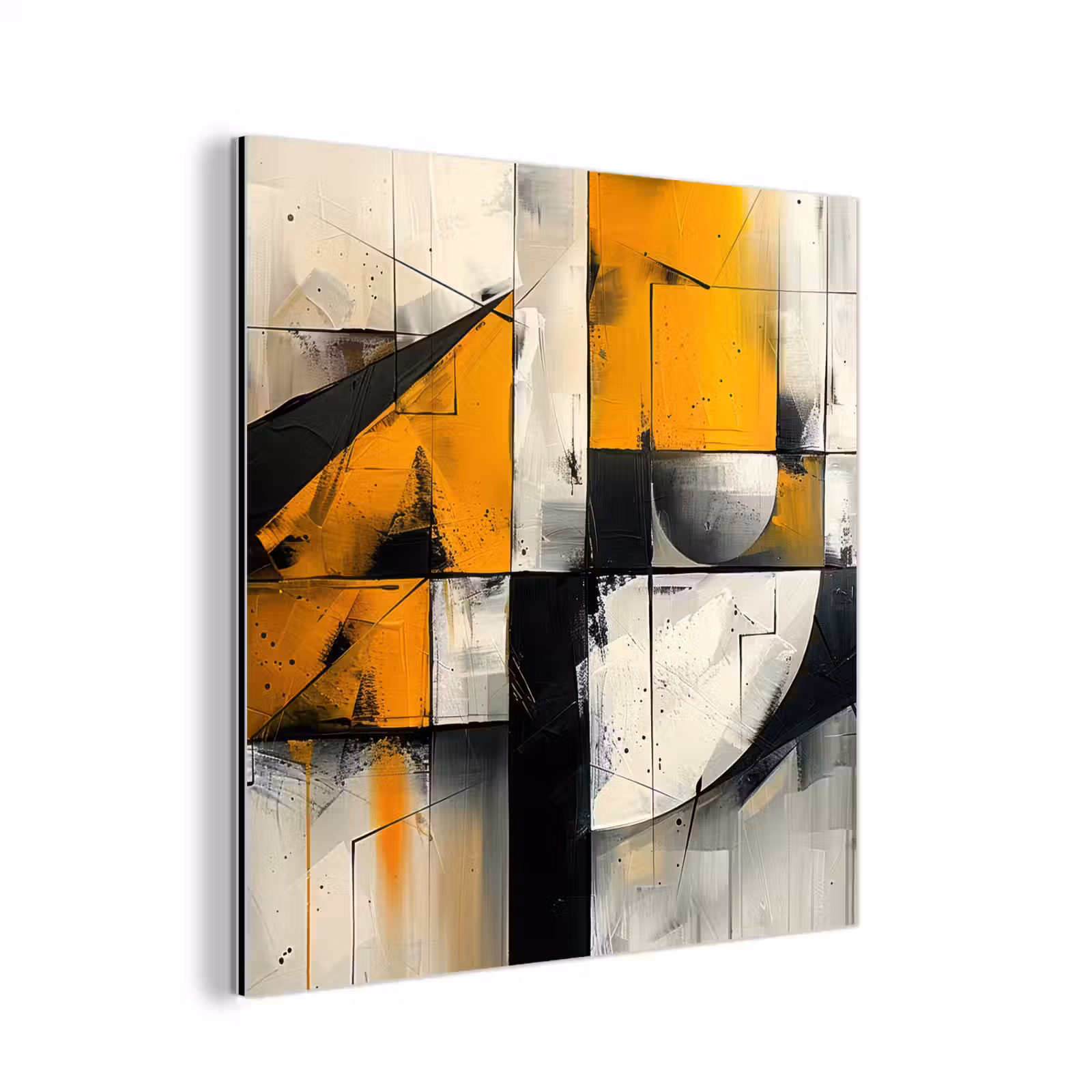Aluminium schilderij - Geel - Abstract - Modern - Vormen — 1