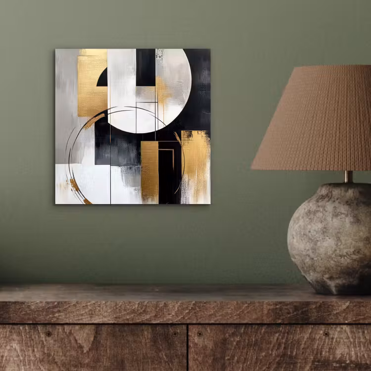 Aluminium schilderij - Abstract - Goud - Zilver - Vormen - Aesthetic — 3