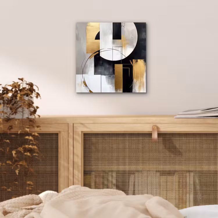 Aluminium schilderij - Abstract - Goud - Zilver - Vormen - Aesthetic — 4