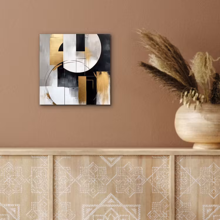 Aluminium schilderij - Abstract - Goud - Zilver - Vormen - Aesthetic — 5