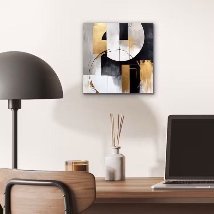 Aluminium schilderij - Abstract - Goud - Zilver - Vormen - Aesthetic — 6
