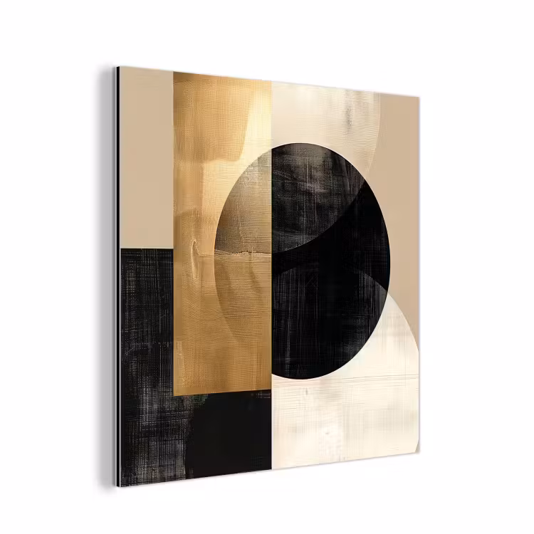 Aluminium schilderij - Abstract - Goud - Zwart - Kunst — 1