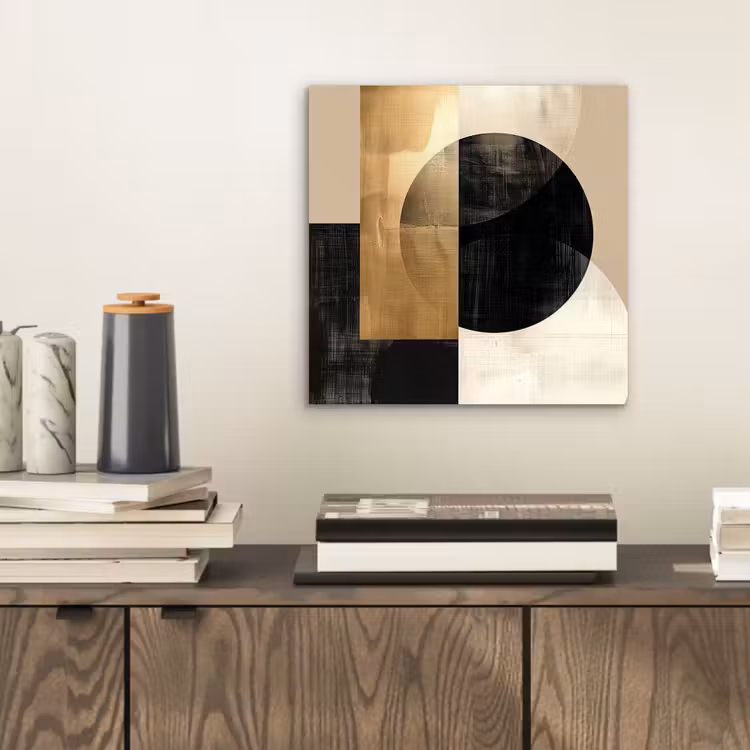 Aluminium schilderij - Abstract - Goud - Zwart - Kunst — 2