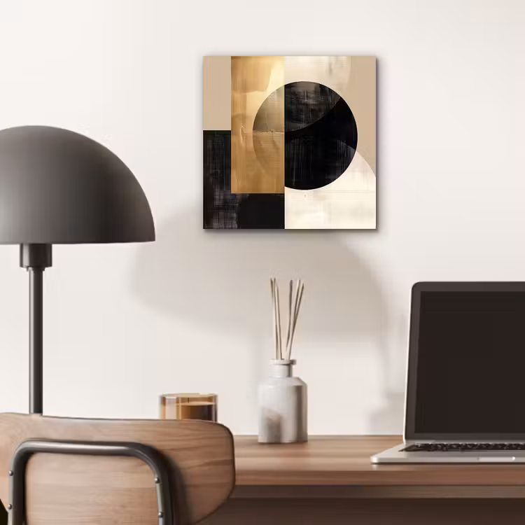 Aluminium schilderij - Abstract - Goud - Zwart - Kunst — 6