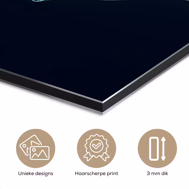 Aluminium schilderij - Bladeren - Bloem - Glazen - Donkerblauw — 7