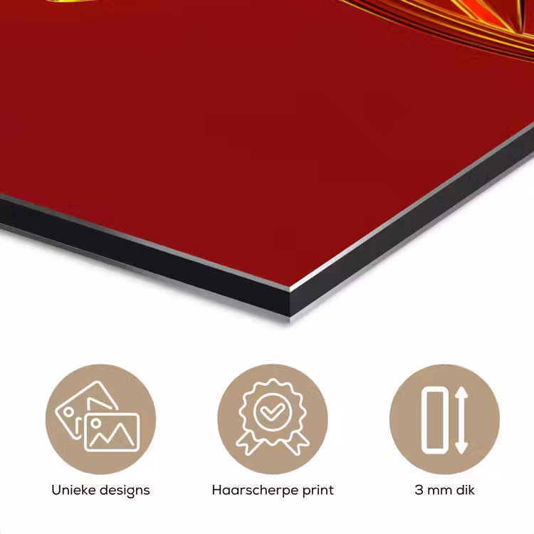 Aluminium schilderij - Bloem - Goud - Glazen — 7