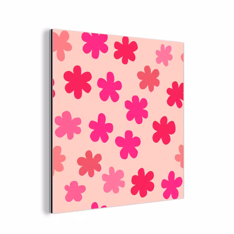 Aluminium schilderij - Bloemen - Patroon - Roze — 1