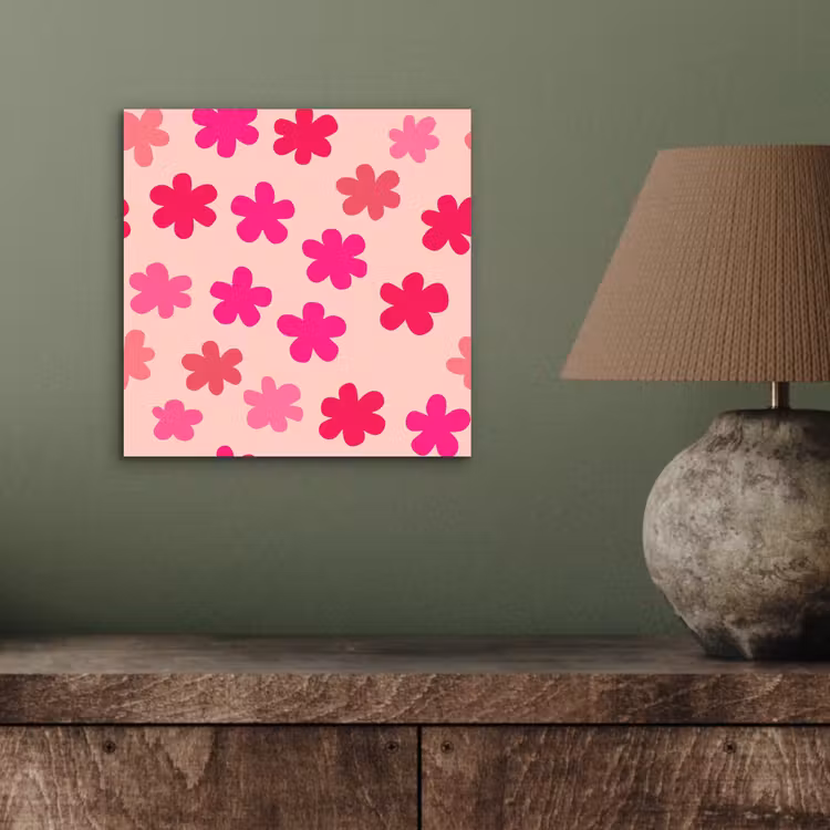 Aluminium schilderij - Bloemen - Patroon - Roze — 3