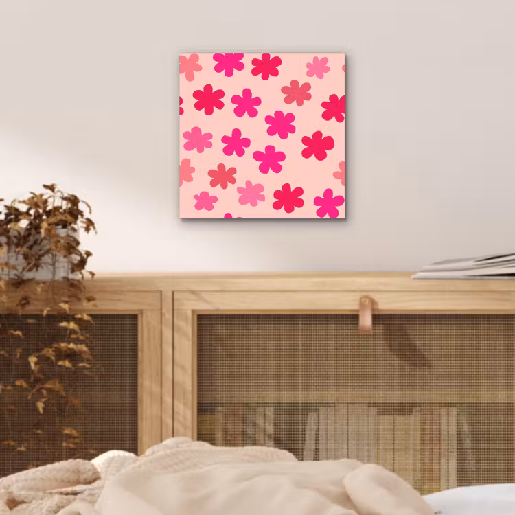 Aluminium schilderij - Bloemen - Patroon - Roze — 4