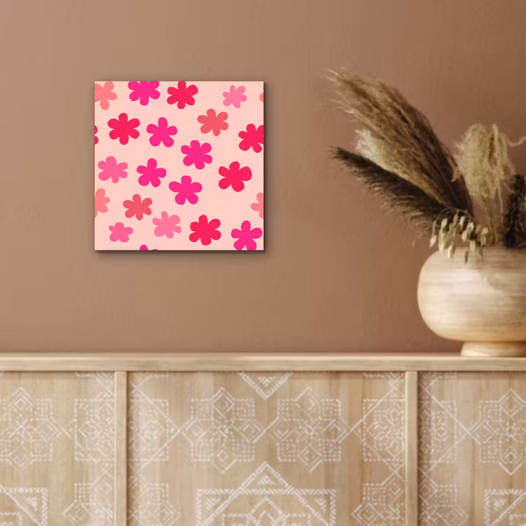 Aluminium schilderij - Bloemen - Patroon - Roze — 5