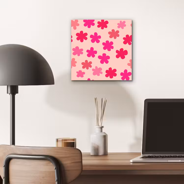 Aluminium schilderij - Bloemen - Patroon - Roze — 6