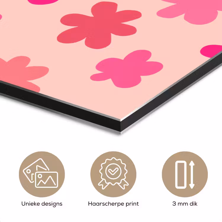 Aluminium schilderij - Bloemen - Patroon - Roze — 7