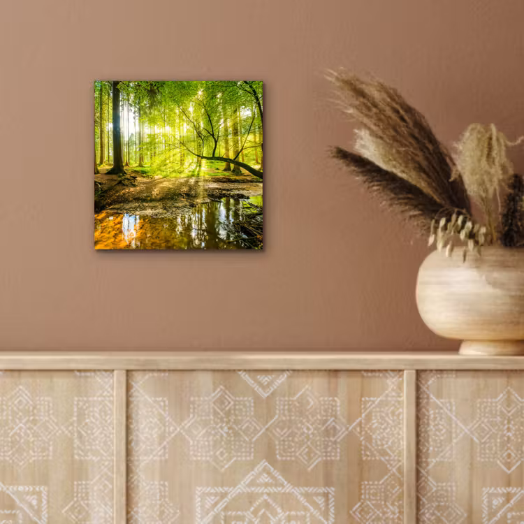 Aluminium schilderij - Bos - Landschap - Water - Bomen - Zon - Groen - Natuur — 5