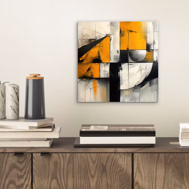 Aluminium schilderij - Geel - Abstract - Modern - Vormen — 2