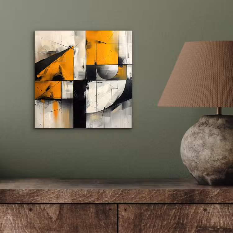 Aluminium schilderij - Geel - Abstract - Modern - Vormen — 3
