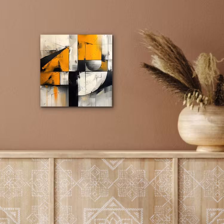 Aluminium schilderij - Geel - Abstract - Modern - Vormen — 5