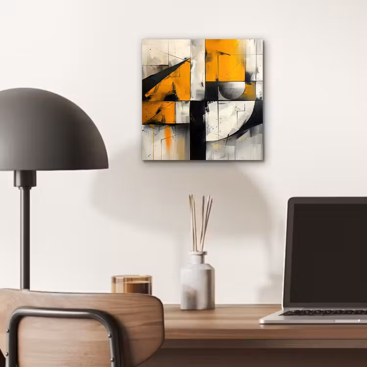Aluminium schilderij - Geel - Abstract - Modern - Vormen — 6